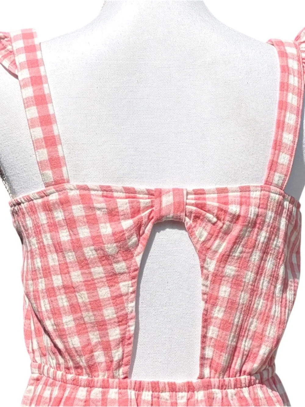 Gap Kids Girl's Cotton Pink & White‎ Gingham Sundress Size XL (14/16) NWOT